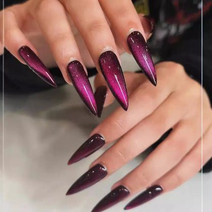 Almond Red Press Nails