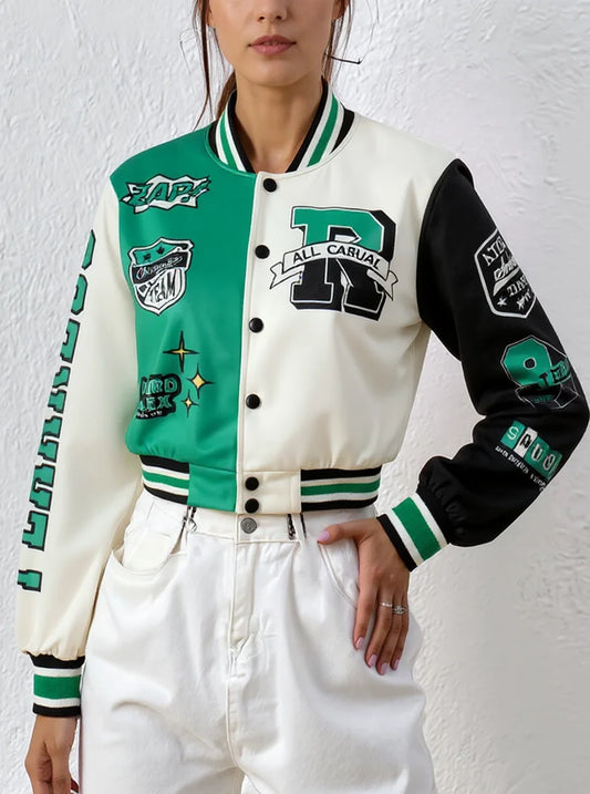 Color-Block Baseball Jacket