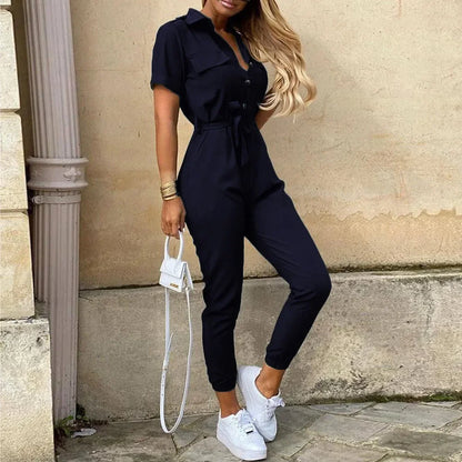 Monochromatic Belt Jumpsuit