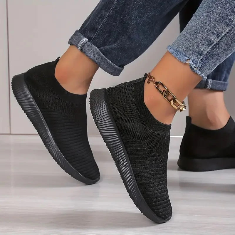 Solid Color Woven Sneakers
