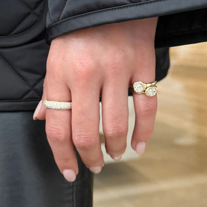 Oval CZ Adjustable Mood Ring