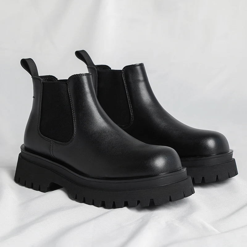 Red PU Chelsea Boots