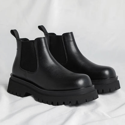 Red PU Chelsea Boots