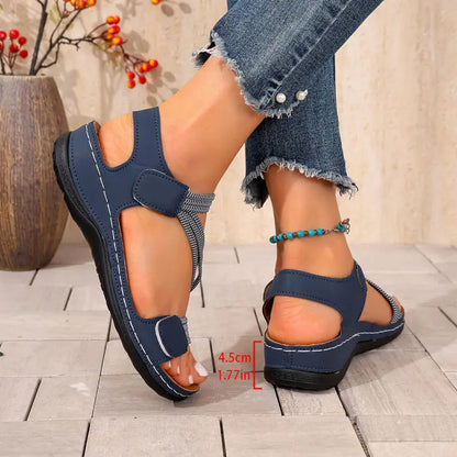 Patchwork Platform Ankle Sandals