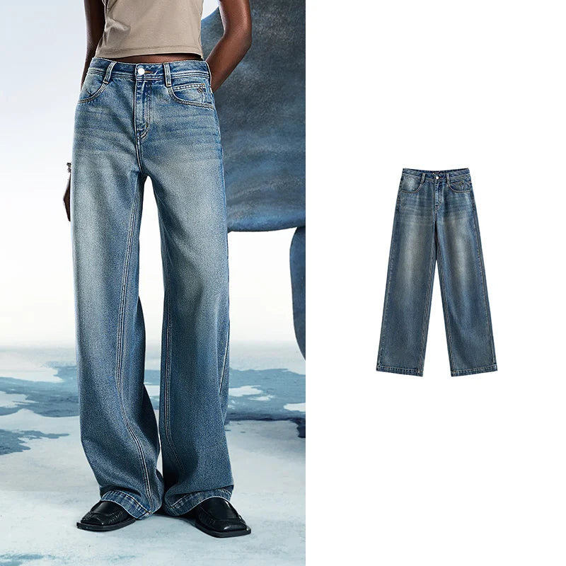 Toyouth Mid-Waist Wide-Leg Jeans