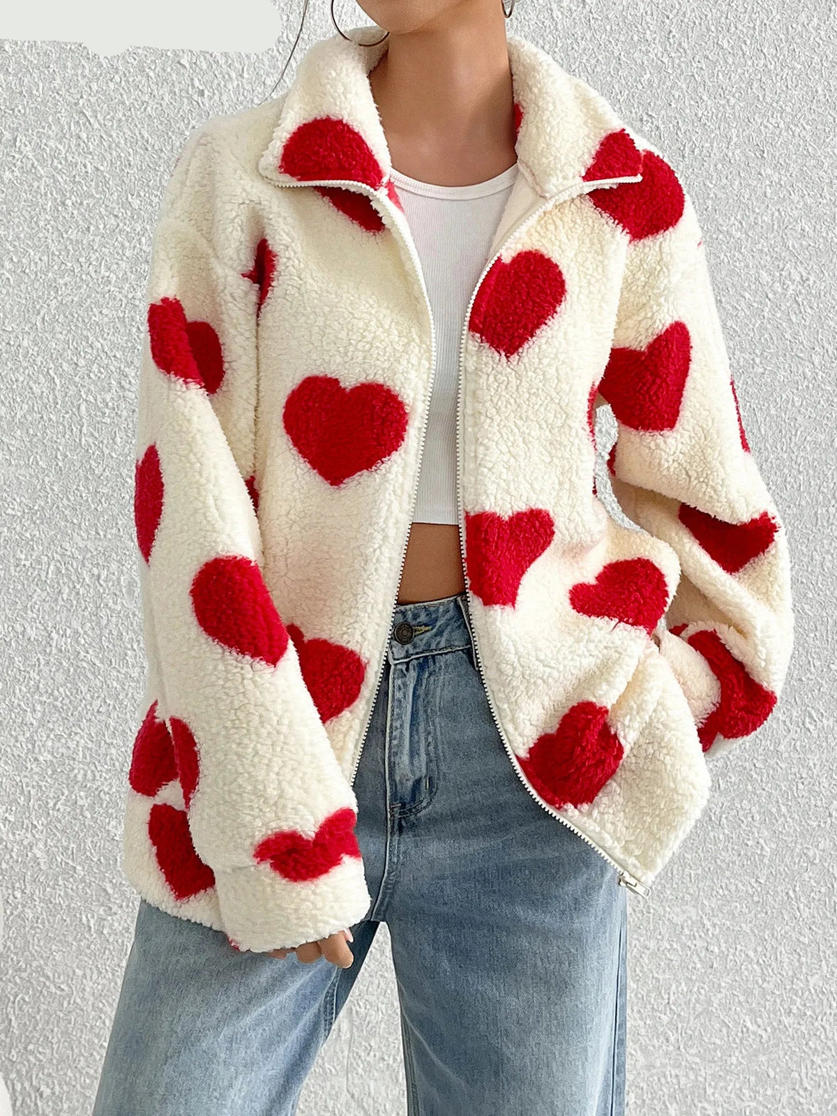 Long Leopard Print Plush Jacket