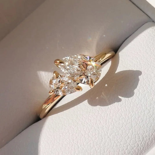 Water Drop Zircon Silver Ring