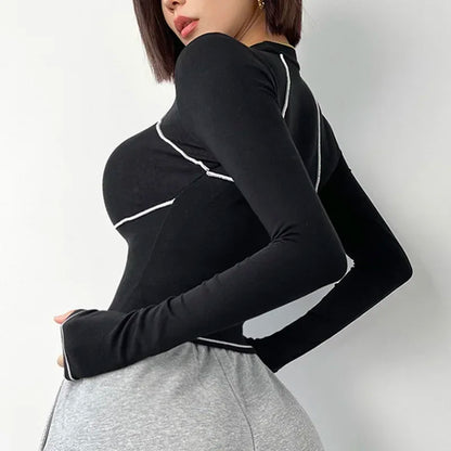 Long-Sleeve Yoga Crop Top