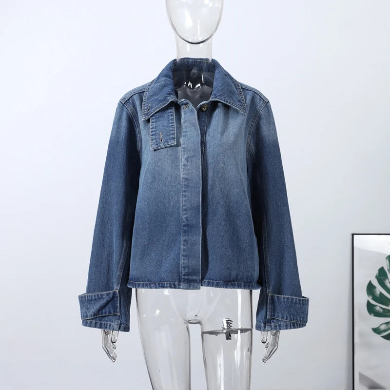 Stand Collar Single-Button Jacket