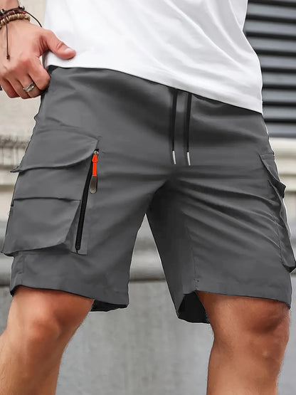 Multi-Pocket Overalls Cargo Shorts