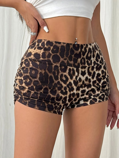 Slim Leopard Print Shorts