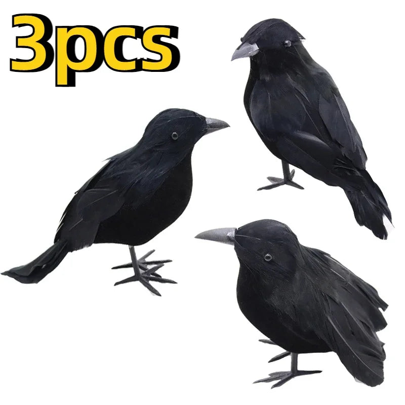 Realistic Artificial Crow Set