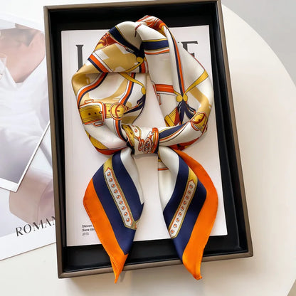 Twill Colorful Print Square Scarf