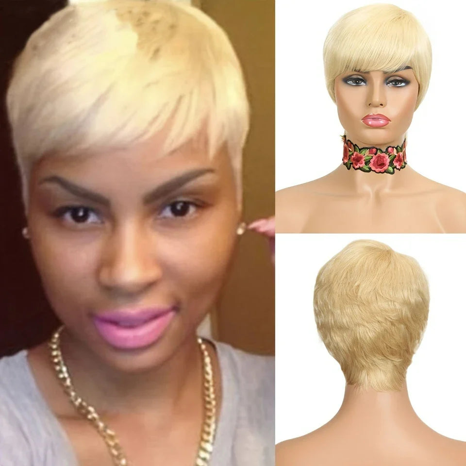 Short Straight Pixie Wig