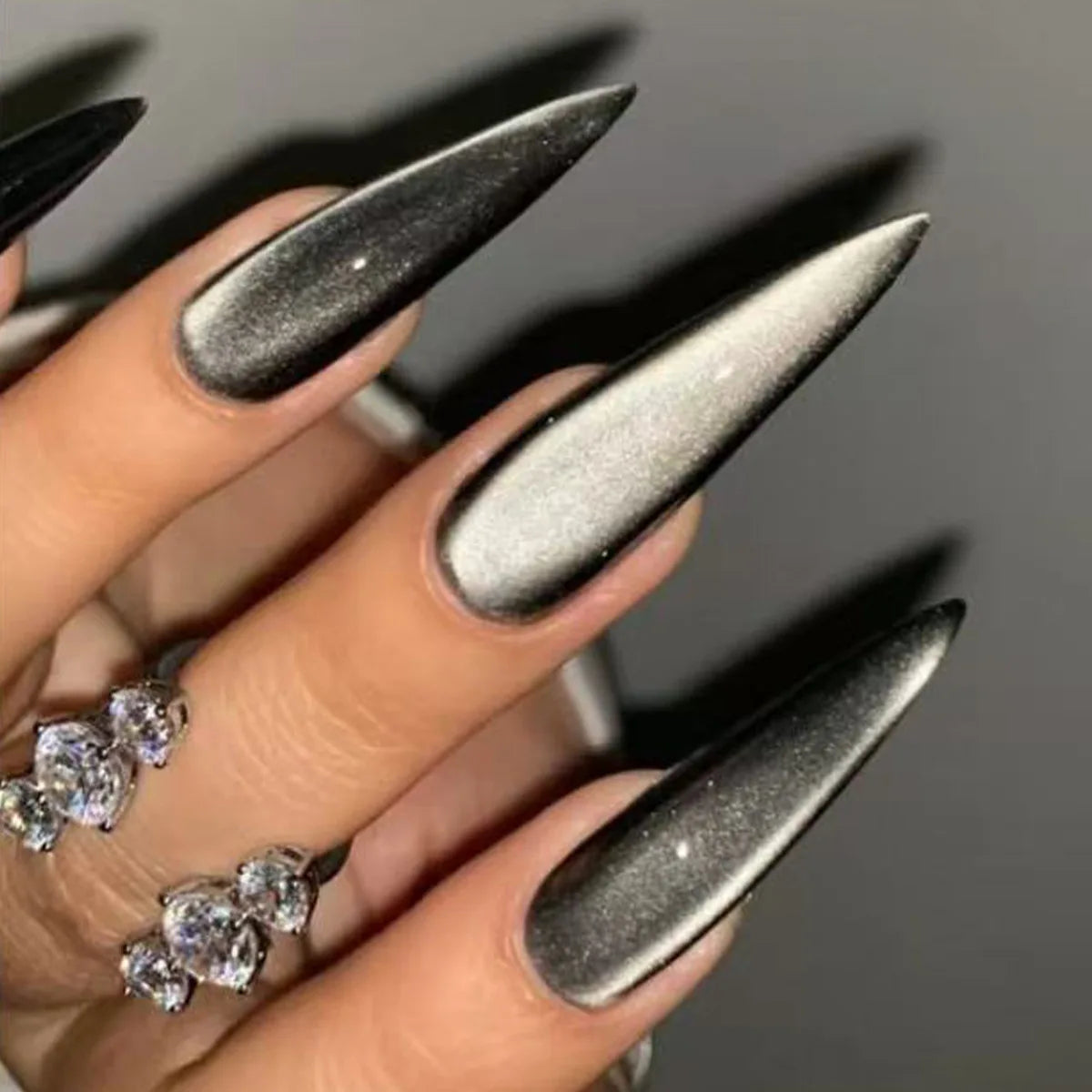 Almond Red Press Nails