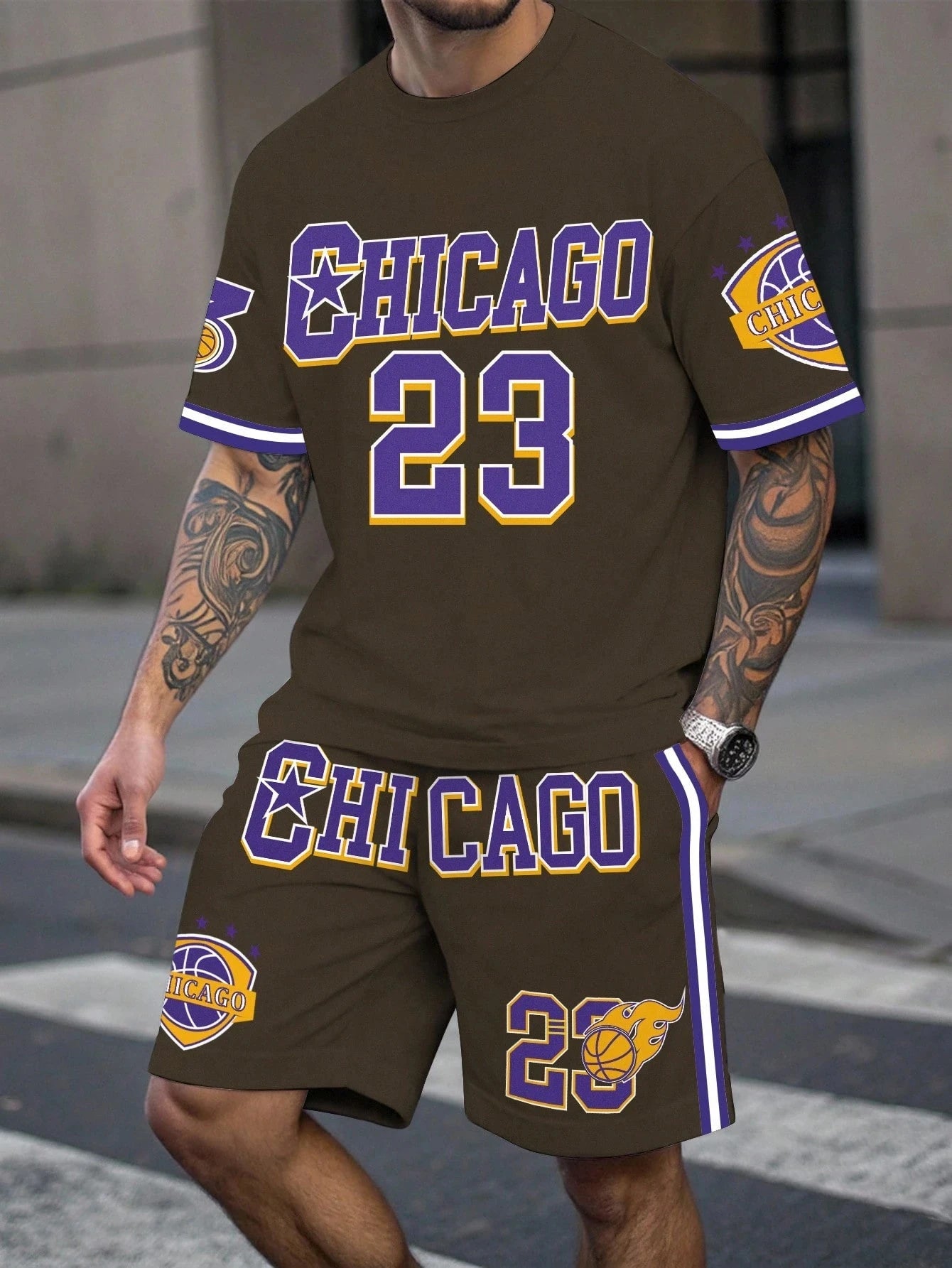 Basketball Sports Letter Print Set