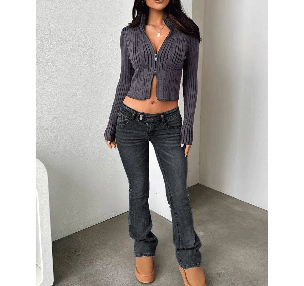 Faded Wash Button-Fly Jeans