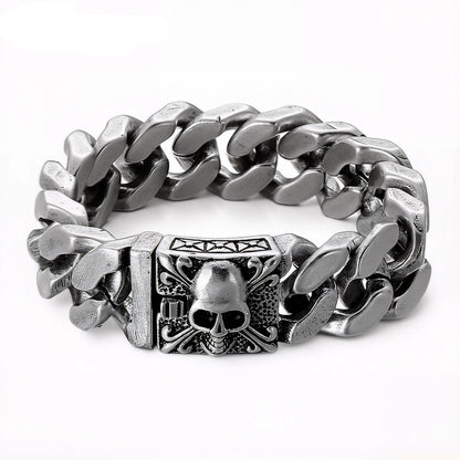 Men’s Heavy Punk Skull Cuban Bracelet