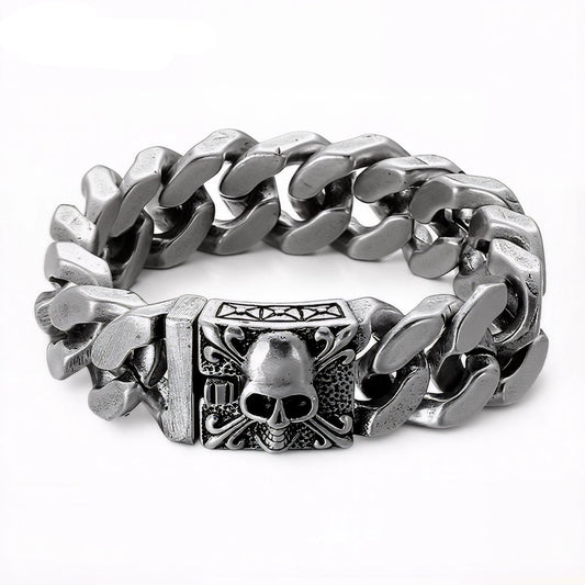 Men’s Heavy Punk Skull Cuban Bracelet