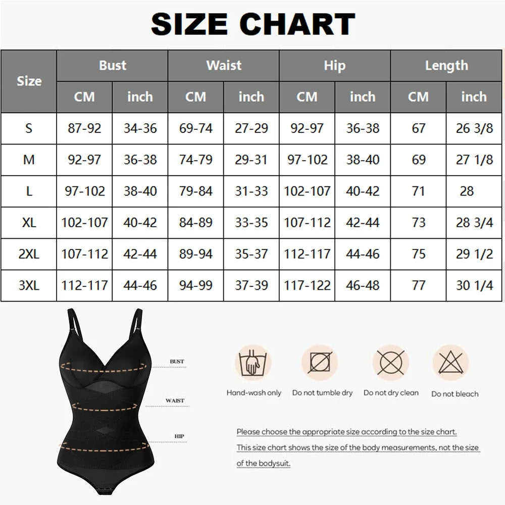 Cross-Waist Mesh Shapewear Bodysuit