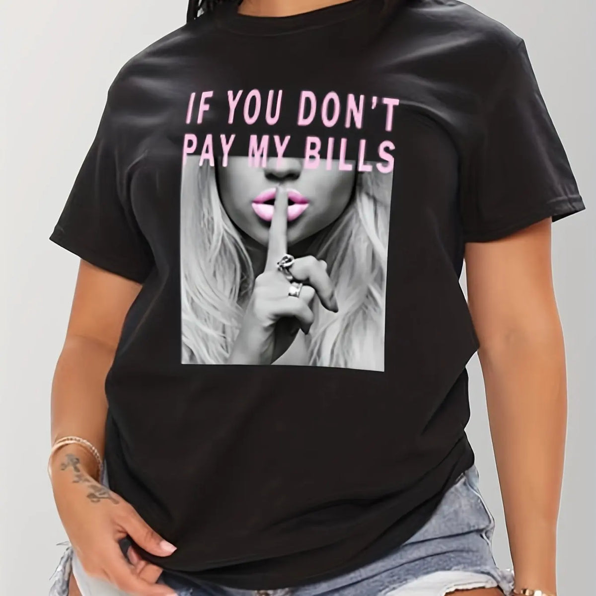 Shut Up Print T-Shirt