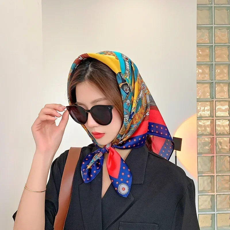 Luxury Print Silk Square Scarf