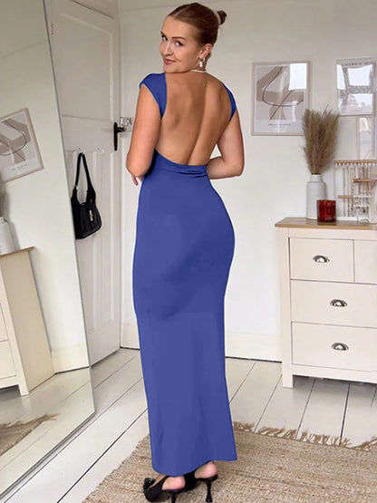 Black Backless Maxi Dress