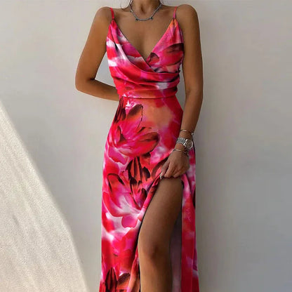 Gradient V-Neck Maxi Dress