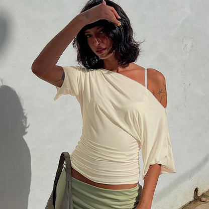 One-Shoulder Short-Sleeve Top