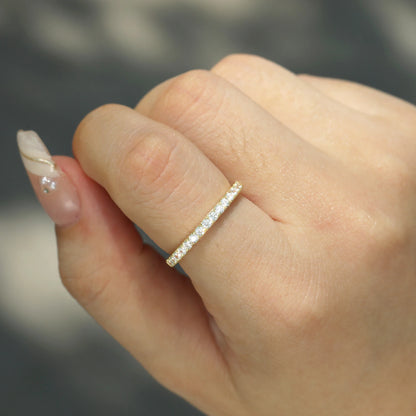 Gold Moissanite Silver Ring