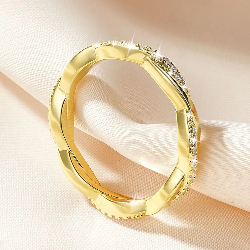 Moissanite Gold Bonded Ring
