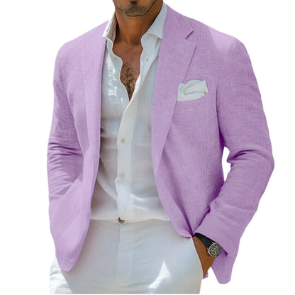 Linen Blend Notch-Lapel Sport Coat