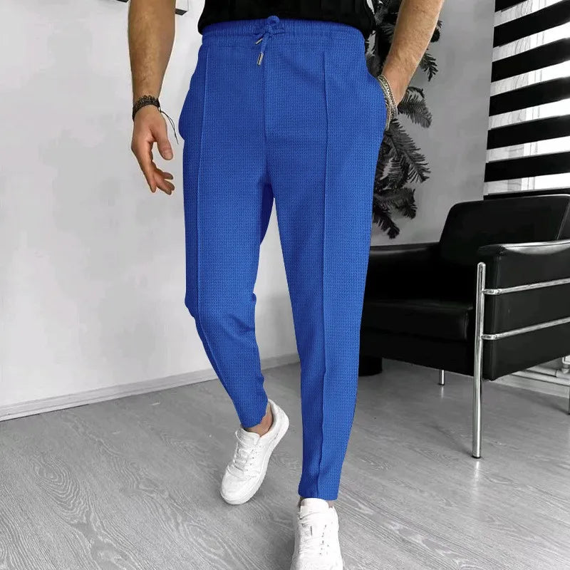 Knitted Drawstring Slim Casual Trousers