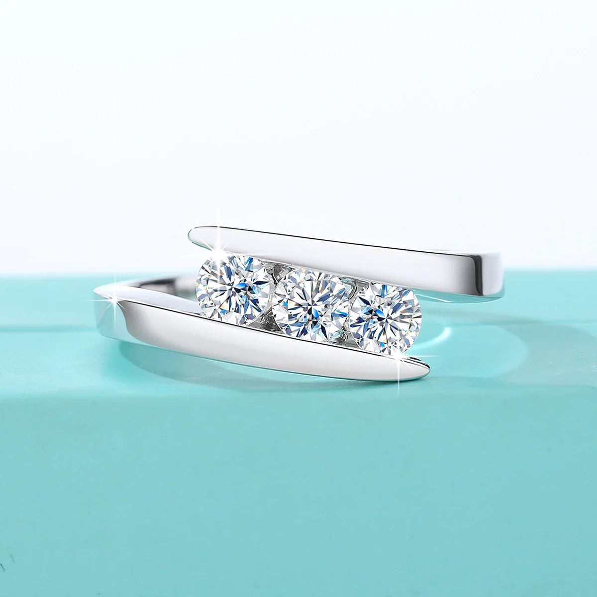 3 Stone Moissanite Ring