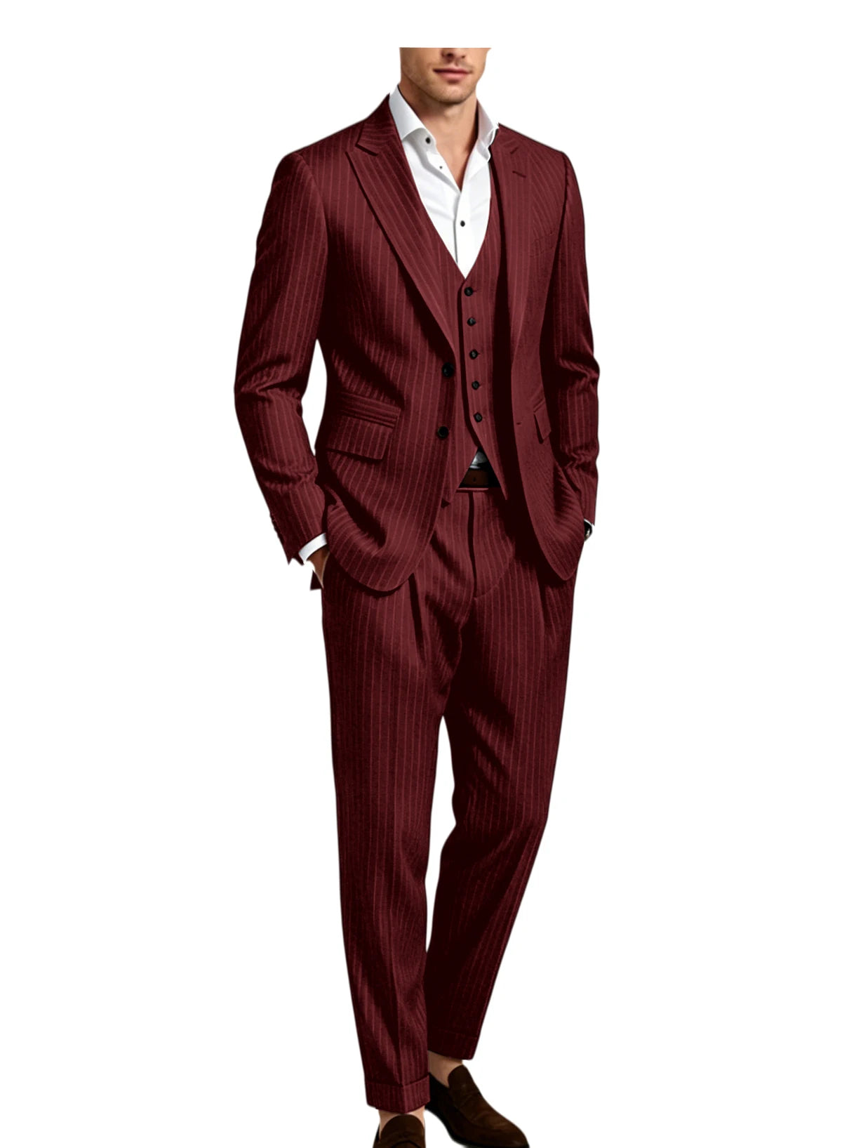 Pinstripe Three-Piece Formal Tuxedo