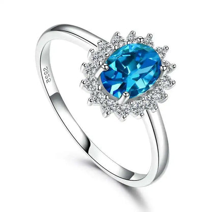 Floral Topaz Zircon Ring