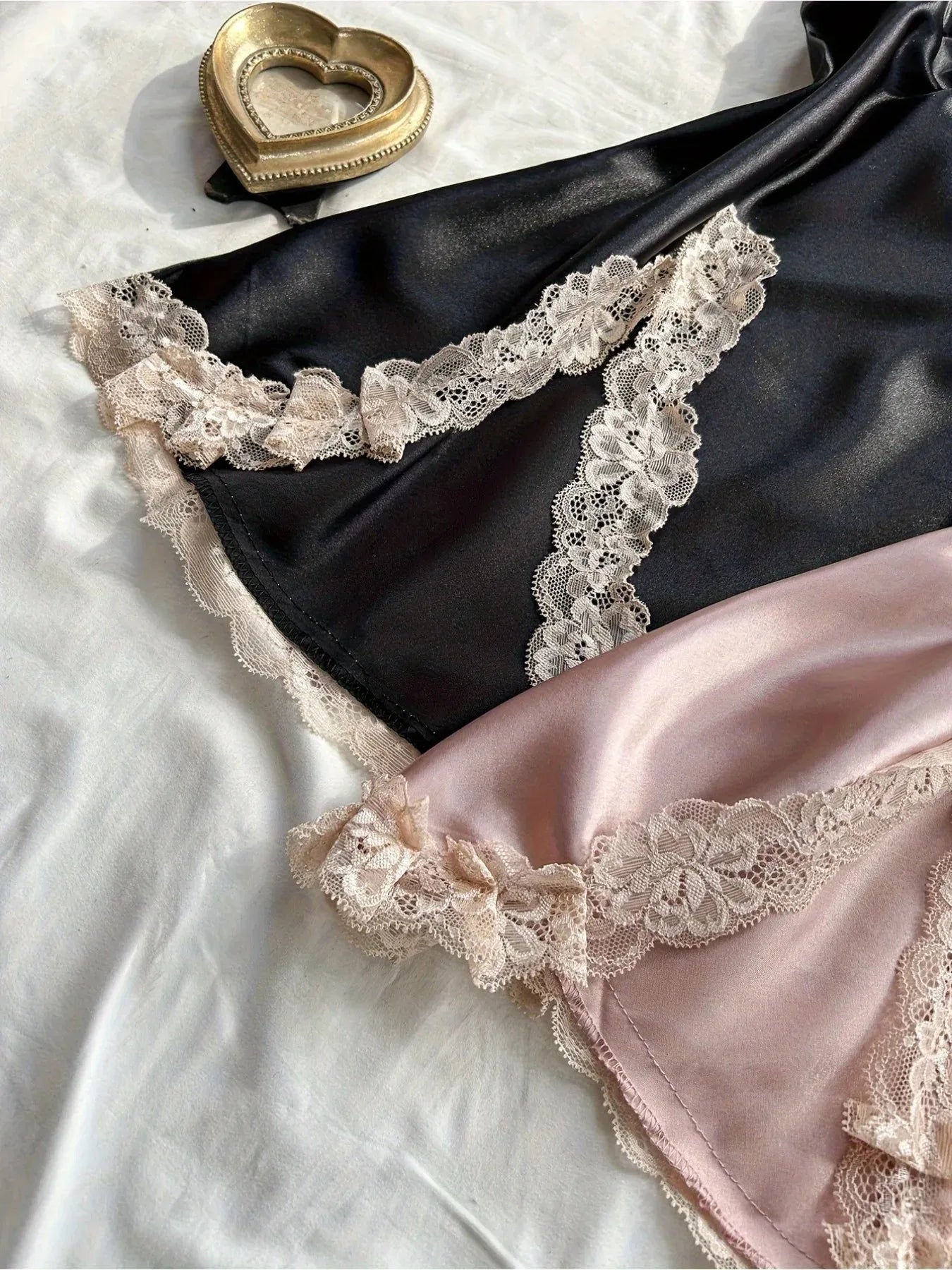 2Pcs Women's Satin Sleepwear Set