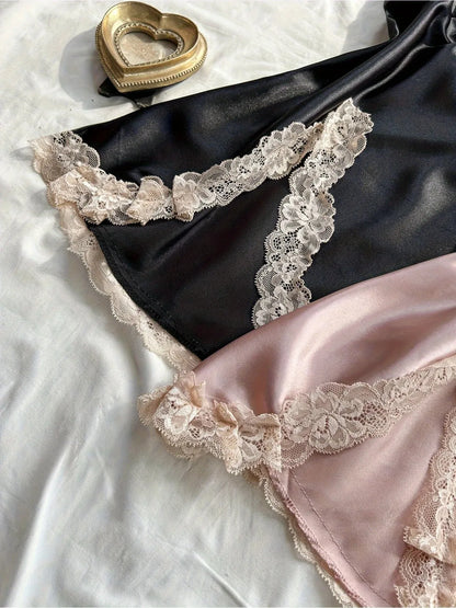2Pcs Women's Satin Sleepwear Set