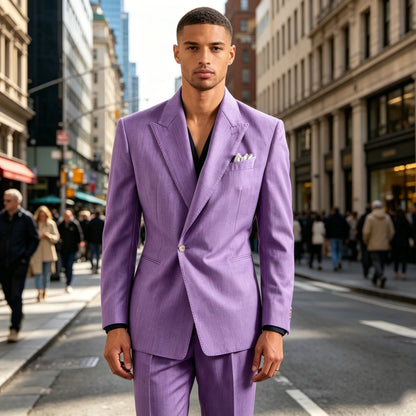 Linen Peak-Lapel Wedding Suit Set