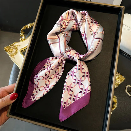 Bandana Print Silk Square Scarf