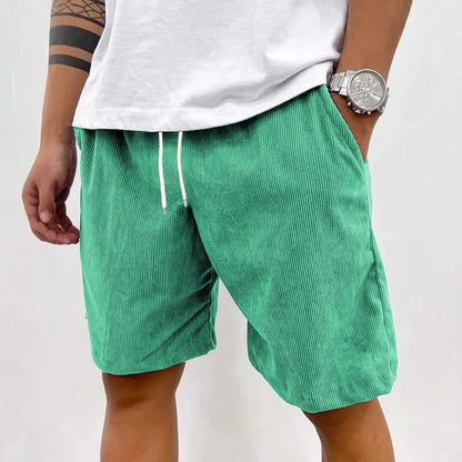 Corduroy Drawstring Casual Shorts