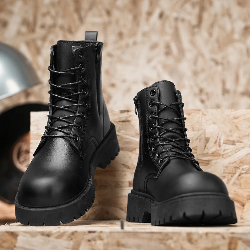 Leather High Top Boots
