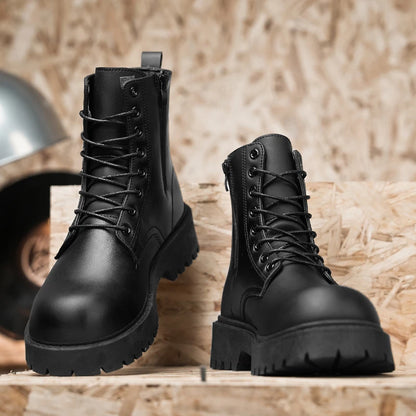 Leather High Top Boots