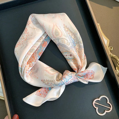 Paisley Print Satin Neck Scarf