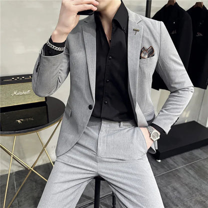 Single-Breasted Plus-Size Slim Tuxedo Suit