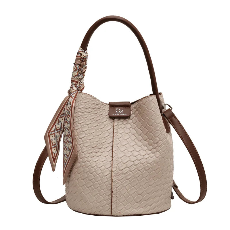 Woven Bucket Shoulder Bag