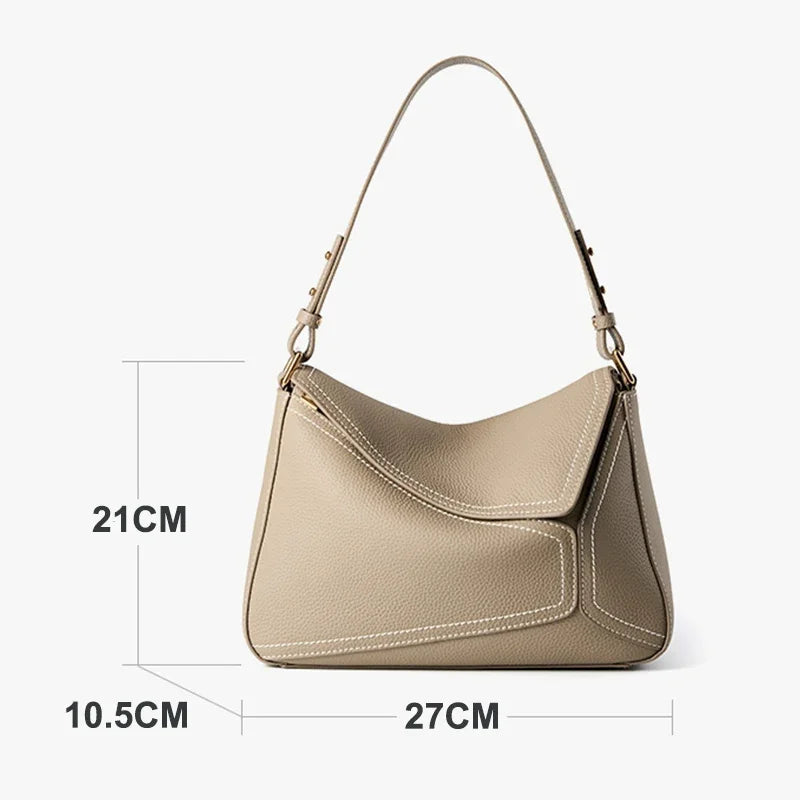 Cowhide Geometric Shoulder Bag
