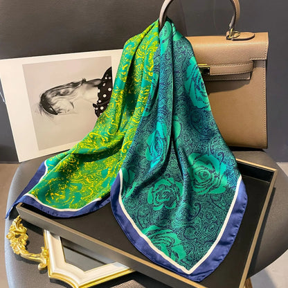 Leopard Print Satin Headscarf