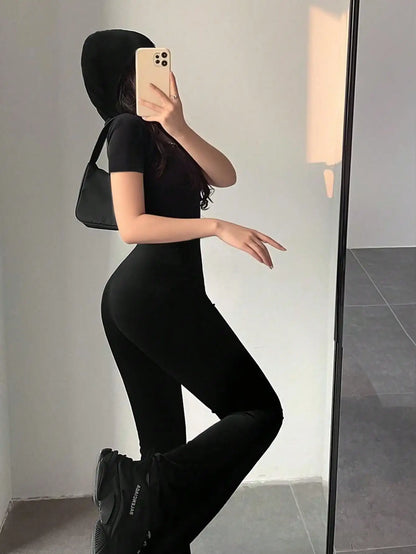 Hooded Velvet Zip-Front Jumpsuit