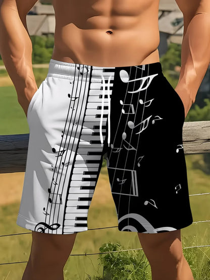 Coconut Tree Print Swim Trunks